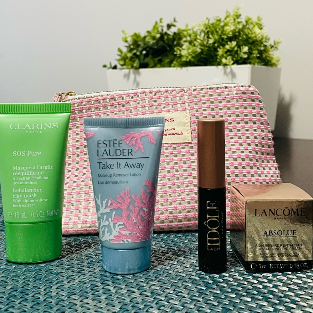 Clarins, Estee Lauder, Lancome Skincare Set